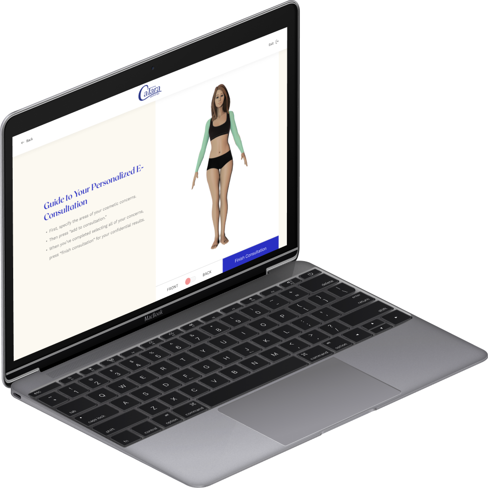Laptop showing CaTara Med Spa's HIPAA-secure virtual consultation for Chicago clients
